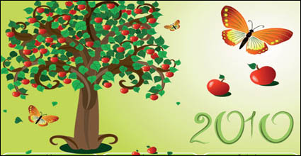 موضوع الفراشة من القالب 2010 تقويم المواد ناقلات شجرة