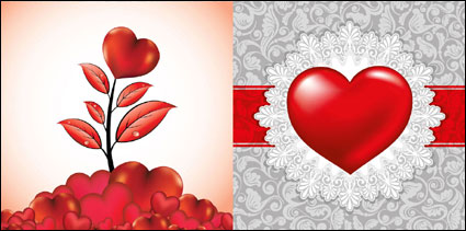 عيد الحب الرومانسية العناصر اليوم على شكل قلب -- المتجهات