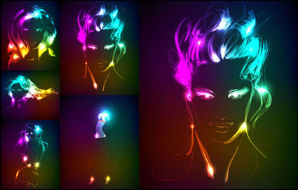 Bright line drawing beauty - Vector